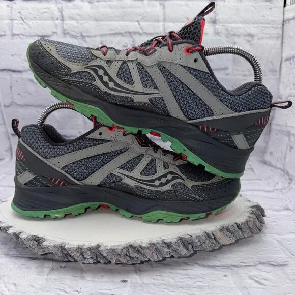 Saucony Excursion TR8 Women's Sz 8 Trail Shoes Sneakers Gray Pink Green S15203-2 - Picture 9 of 12